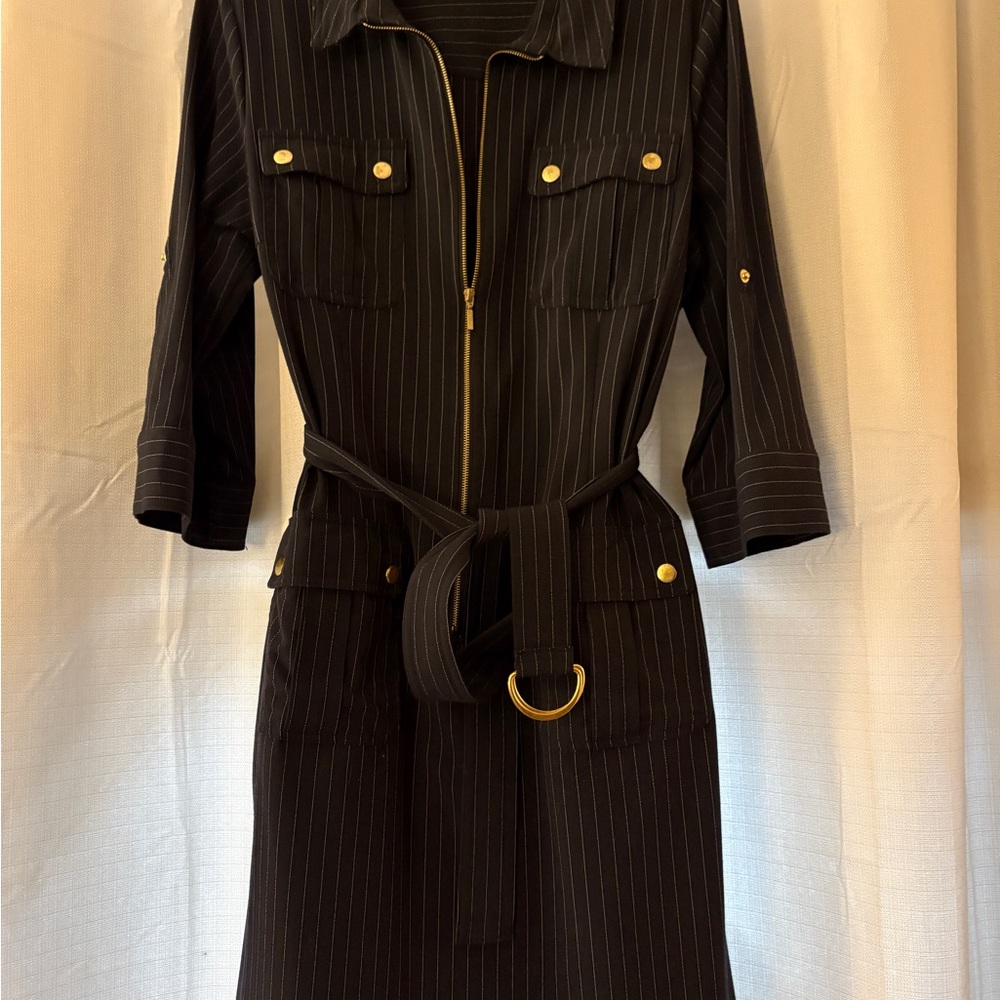 Dress Barn Black Dress with Tailored Look and Textured Fabric